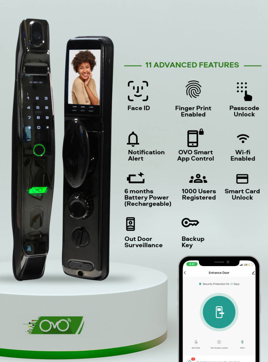 OVO 3D Face Recognition Camera Smart Lock